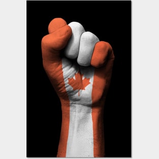 Flag of Canada on a Raised Clenched Fist Posters and Art